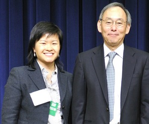 Grace Hsu '14 with Steven Chu