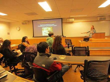 Santa Clara University professor Shauna Shapiro teaches students about the psychology and neuroscience of meditation