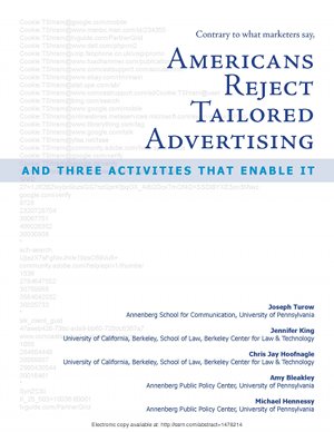 Americans Reject Tailored Advertising